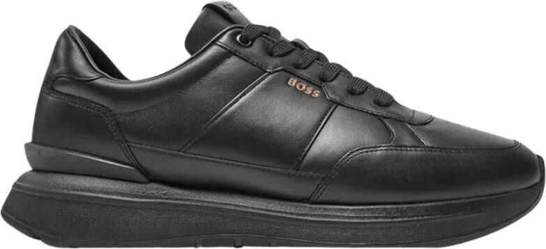 BOSS Lage Sneakers Heren Jace Runn Maat: 44 Materiaal: Leer Kleur: Zwart