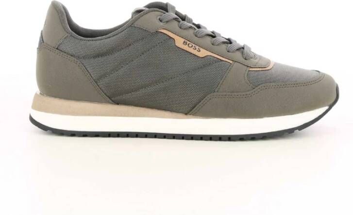 Hugo Boss Heren Khaki KAI Runn Sneakers Green Heren