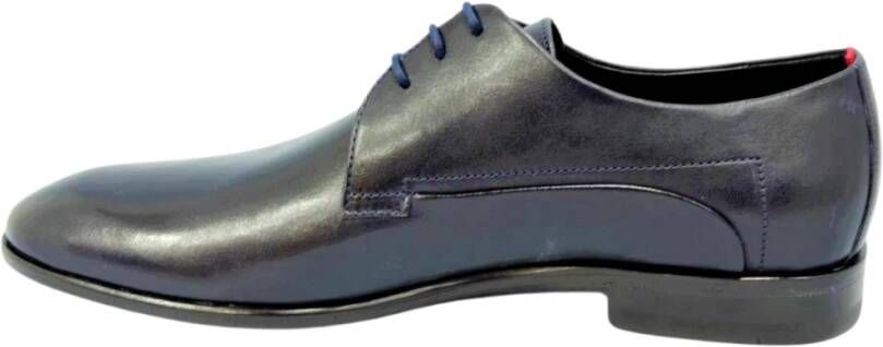 Hugo Boss Heren leren veterschoenen Blauw Blue Heren