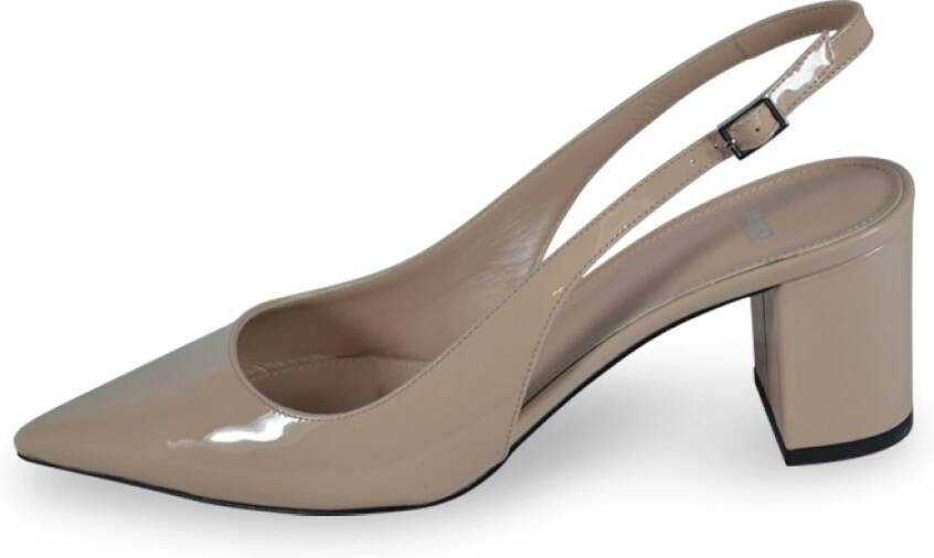 Hugo Boss Ines Sling Blokhak Pumps Beige Dames