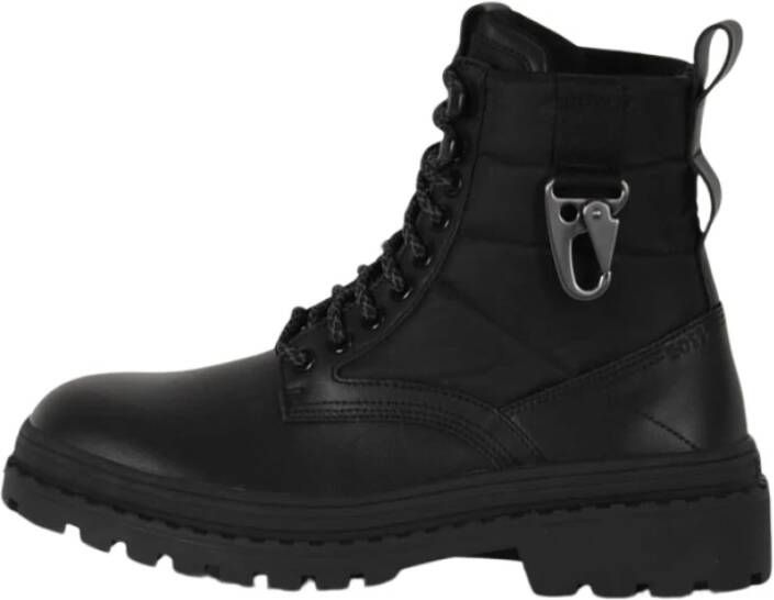 Hugo Boss Leren High-Top Sneakers Black Heren