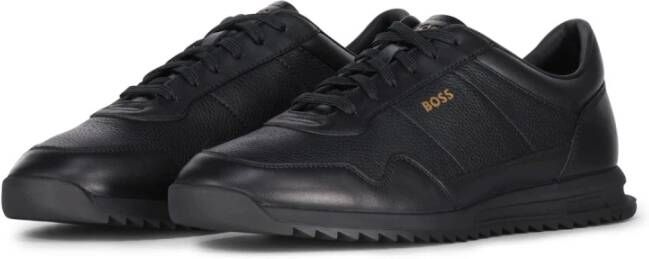 Hugo Boss Leren Sneaker met Klassiek Ontwerp Black Heren