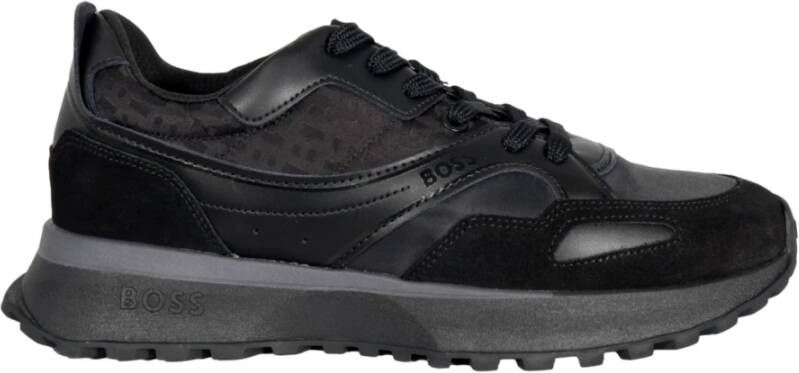 Hugo Boss Sportieve Sneakers van Gemengde Materialen Jonah Runn Zwart Black Heren