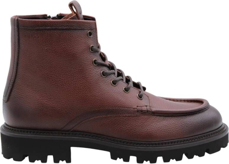 Hugo Boss Stijlvolle Veterschoenen voor Mannen Brown Heren