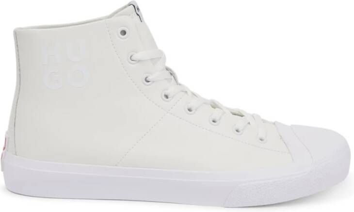 Hugo Boss Witte High-Top Sneakers met Logo White Heren