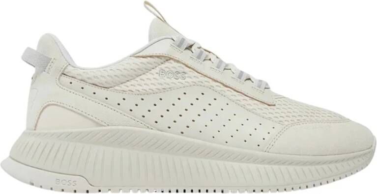 Hugo Boss Witte hybride sneakers van gemengde materialen White Heren