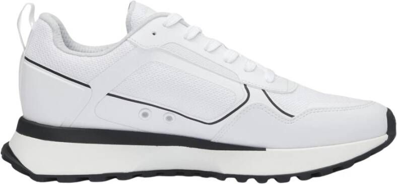 Hugo Boss Witte Runner Sneakers met Mesh Details White Heren