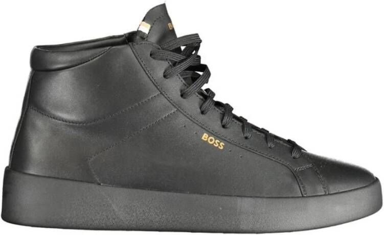 Hugo Boss Zwarte High-Top Polyester Sneakers Black Heren