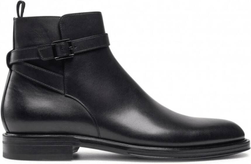 Hugo Boss Zwarte leren Hunton Halb schoenen Black Heren