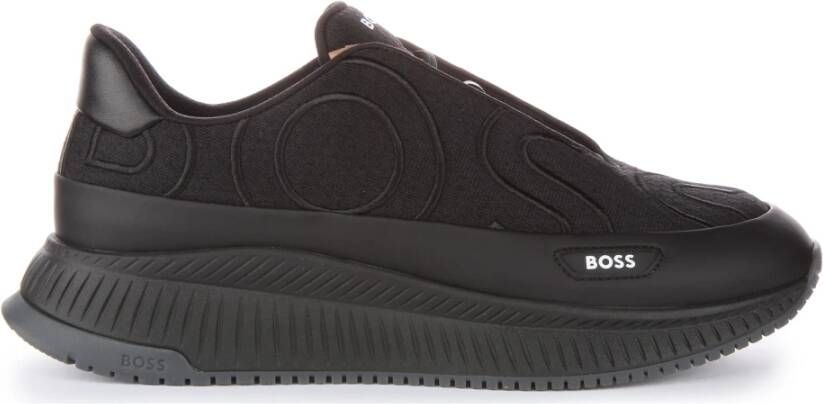 Hugo Boss Zwarte Mesh Hardloopschoenen Black Heren