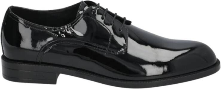 Hugo Boss Zwarte Veterschoenen Lakleren Schoenen Black Heren