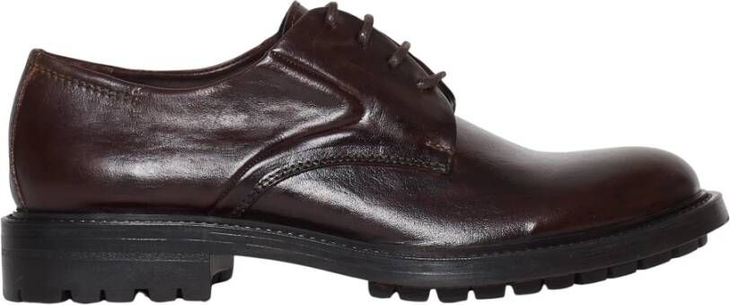 Hundred100 Bruine leren derby schoenen Aw23 Brown Dames