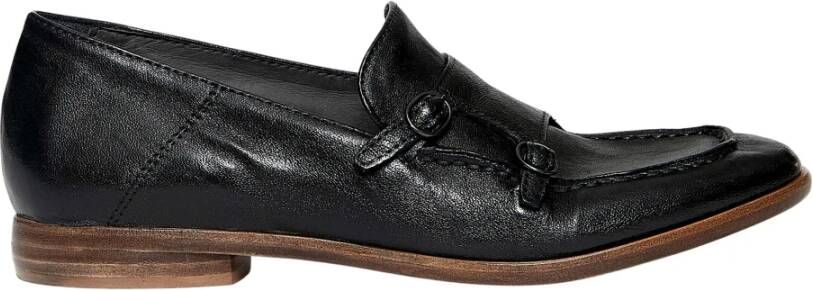 Hundred100 Zwarte leren Loafer Mocassins Black Dames