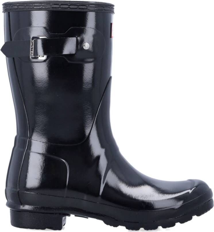 Hunter Zwarte Gesloten Schoenen Waterdichte Instaplaarzen Black Dames