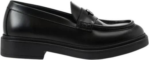 Iceberg Elegante zwarte leren loafers met -logo monogram Black Dames