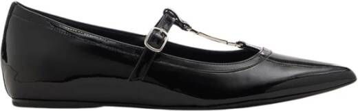 Iceberg Puntige ballerina's in zwart lakleer met detail Black Dames