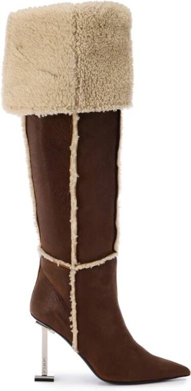 Iceberg Sheepskin Overknee Laarzen Brown Dames