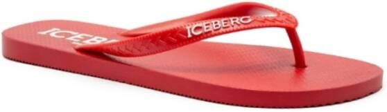 Iceberg Verticale Logo Slipper voor Mannen Red Heren