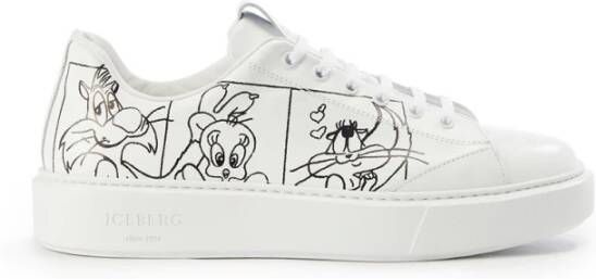 Iceberg Vintage Carson Sneakers met cartoon graphics White Heren