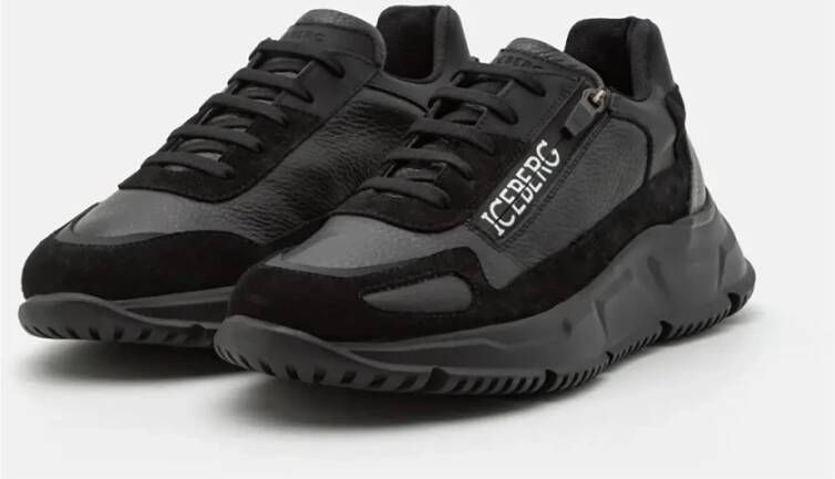 Iceberg Zwarte Gregor Zip Sneaker Zwart Heren Schoenen