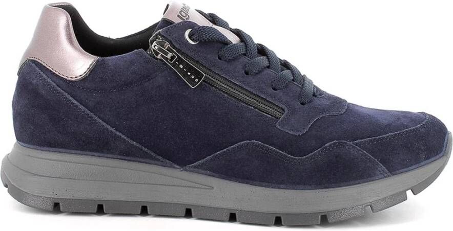 IGI&Co Blauwe Retro Rits Sneakers Blue Dames