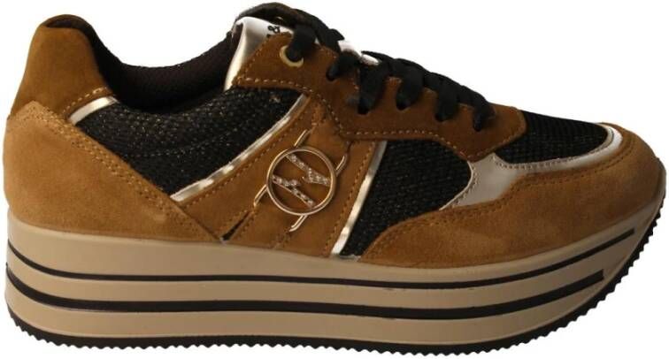 IGI&Co Dames IgiCo Camel Zwarte Sneakers Brown Dames