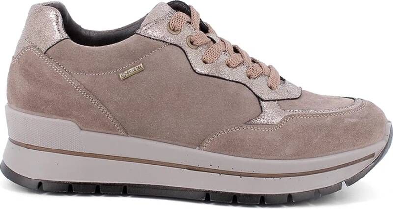 IGI&Co Grijze Sneakers met Gore-Tex Voering Brown Dames