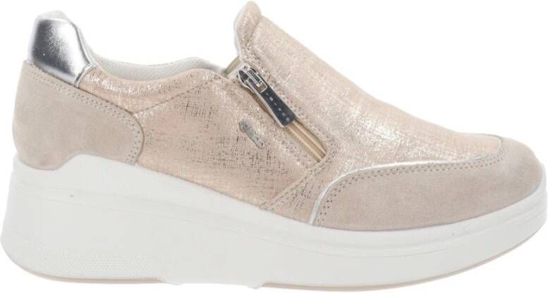 IGI&Co Leren en stoffen damessneakers Beige Dames