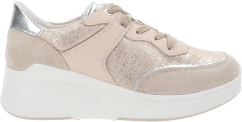 IGI&Co Leren en Stoffen Dames Sneakers Beige Dames