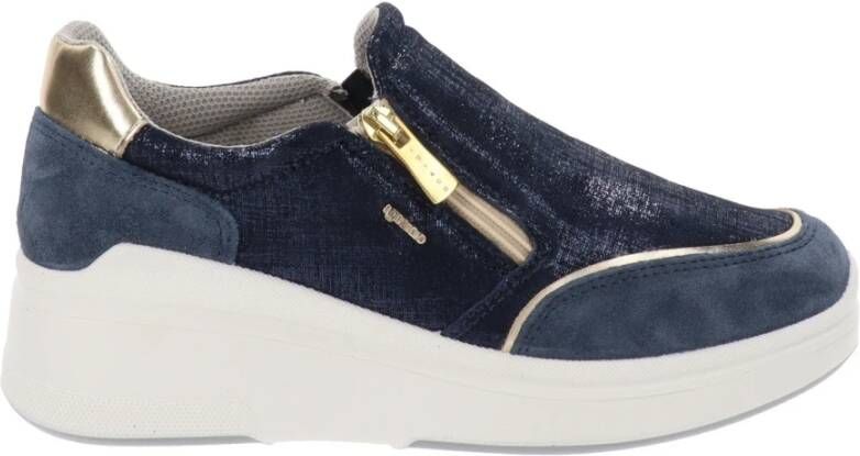 IGI&Co Leren en Stoffen Sneakers Blue Dames