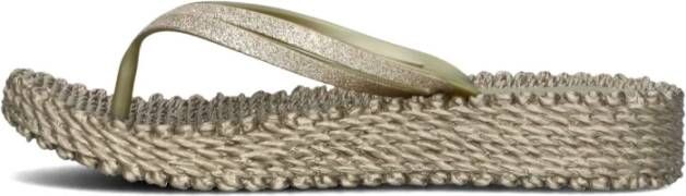 Ilse Jacobsen Hornbæk Gouden Glitter Plateau Slippers Cheerful13 Yellow Dames