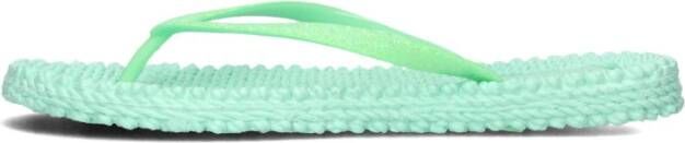 Ilse Jacobsen Hornbæk Groene Glitter Strand Slippers Cheerful01 Green Dames