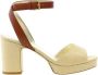 Ines De La Fressange Paris Cognac platform sandal Cognac platform sandaal Beige Dames - Thumbnail 1