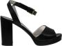 Ines De La Fressange Paris Laura platform sandaal in glad zwart leer Black Dames - Thumbnail 1