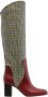 Ines De La Fressange Paris Rode Tweed Hoge Hak Laars Multicolor Dames - Thumbnail 1