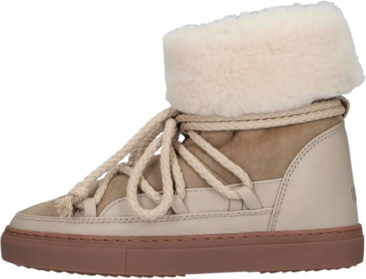 Inuikii Klassieke Hoge Veterschoenen Beige Dames