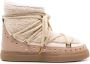 Inuikii Krullende Rock Shearling Veterschoenen Beige Dames - Thumbnail 1