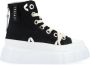 Inuikii Zwarte leren en stoffen sneakers met ritssluiting Black Dames - Thumbnail 1