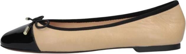 Inuovo Beige Ballerina met Elastische Strik Beige Dames