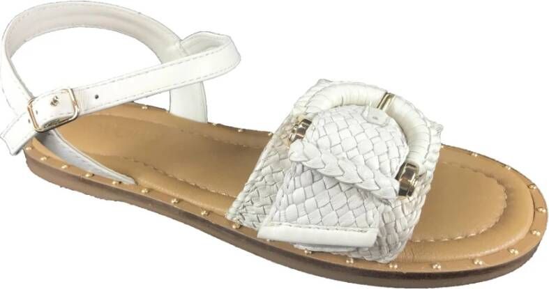 Inuovo Stijlvolle Platte Sandalen met Uniek Patroon Beige Dames