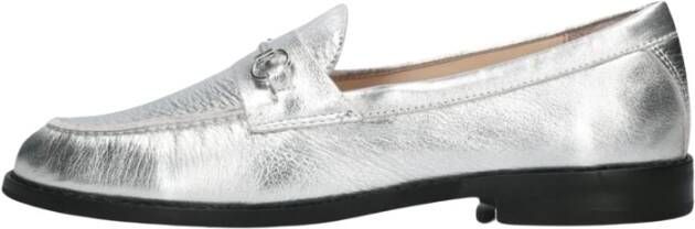 Inuovo Zilveren Leren Loafers B01004 Gray Dames