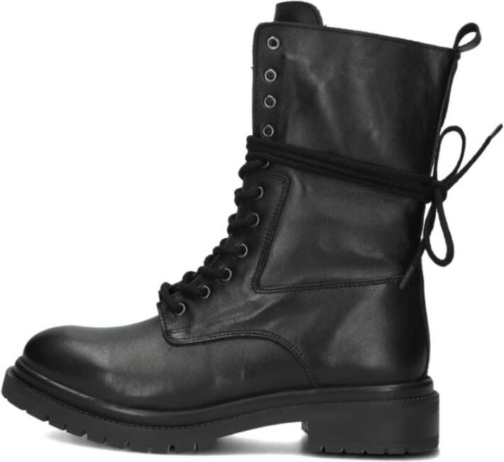 Inuovo Zwarte leren veterschoenen Black Dames