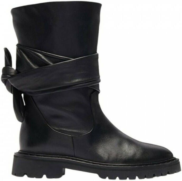 IRO Flat leather boots Letizi Zwart Dames