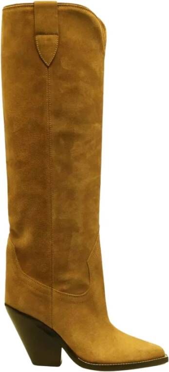 Isabel marant Beige Leren Kniehoge Laarzen Brown Dames