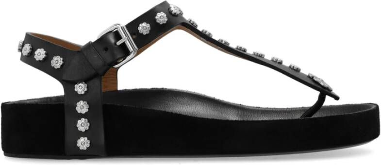 Isabel marant Studded Sandalen Enore Zwart Zilver Black Dames