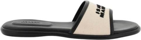 Isabel marant Canvas en Leren Slides Beige Dames