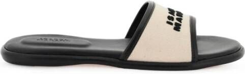 Isabel marant Canvas en leren slippers White Dames