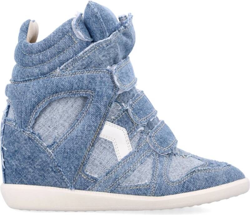 Isabel marant Denim High-Top Sneakers Lichtblauw Blue Dames