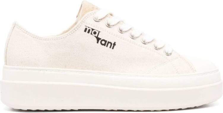 Isabel marant Ecru Low-Top Sneakers Rubberen Zool Beige Dames