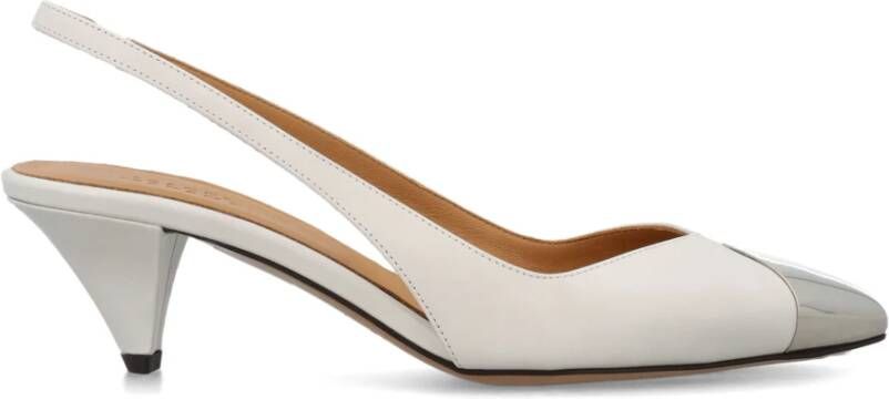 Isabel marant Elina Leren Slingback Pumps White Dames